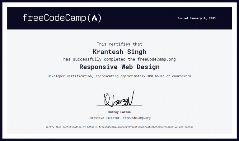 Responsive Web Design Certificate